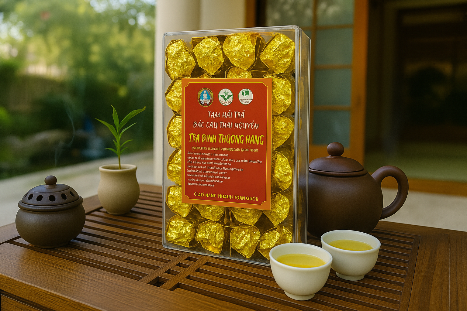 Trà Thái Nguyên được đóng gói 10g rất tiện sử dụng