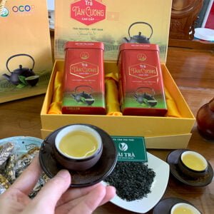 Bộ quà tặng trà Thái Nguyên 400g hộp thiết tinh tế, sang trọng